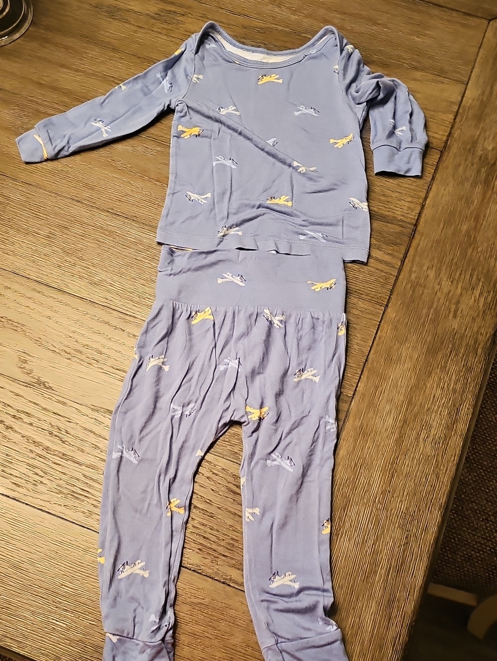 Carters Kids Blue Airplane Print Pajama Set